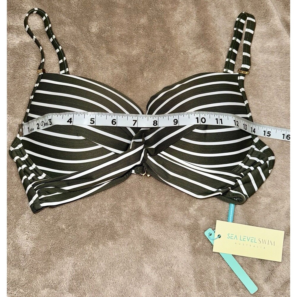 Sea Level Australia Chamarel Cross Front Moulded Underwire NWT Bikini Top US 6